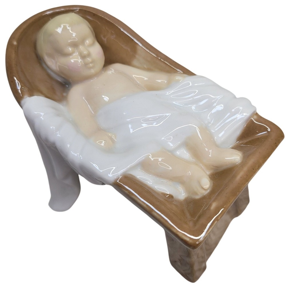 Nativity Baby Jesus‎ Figurine Manger Religious Christmas Replacement Vtg